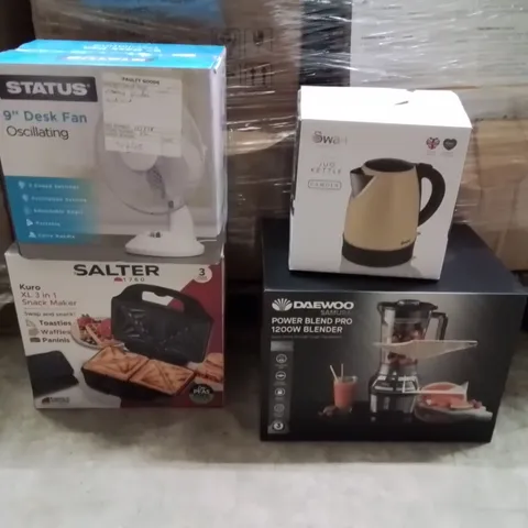 PALLET TO CONTAIN A LARGE QUANTITY OF ELECTRICAL PRODUCTS TO INCLUDE;BLENDER,KETTLE,FAN,TOASTIE MACHINE 