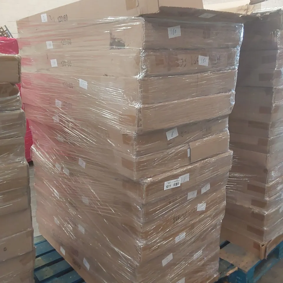 APPROX 30 X ASSORTED BRAND NEW BOXED DESIGNER TABLE TOPS - DESIGNS AND COLOURS MAY VARY // SIZES: 120 X 60cm // 15 BOXES - 2 TOPS PER BOX