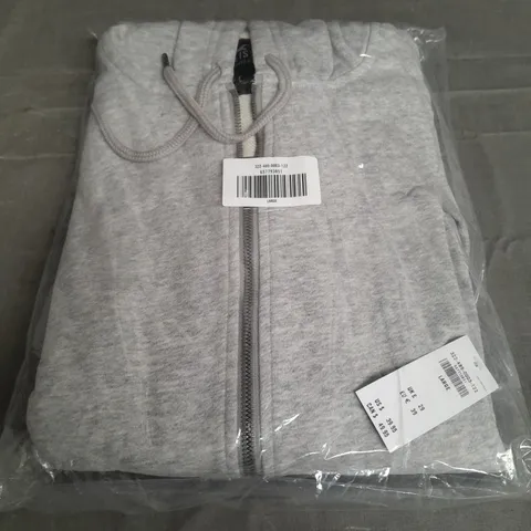 SEALED HOLLISTER LIGHT GREY ZIP UP JACKET WITH HOOD - LARGE