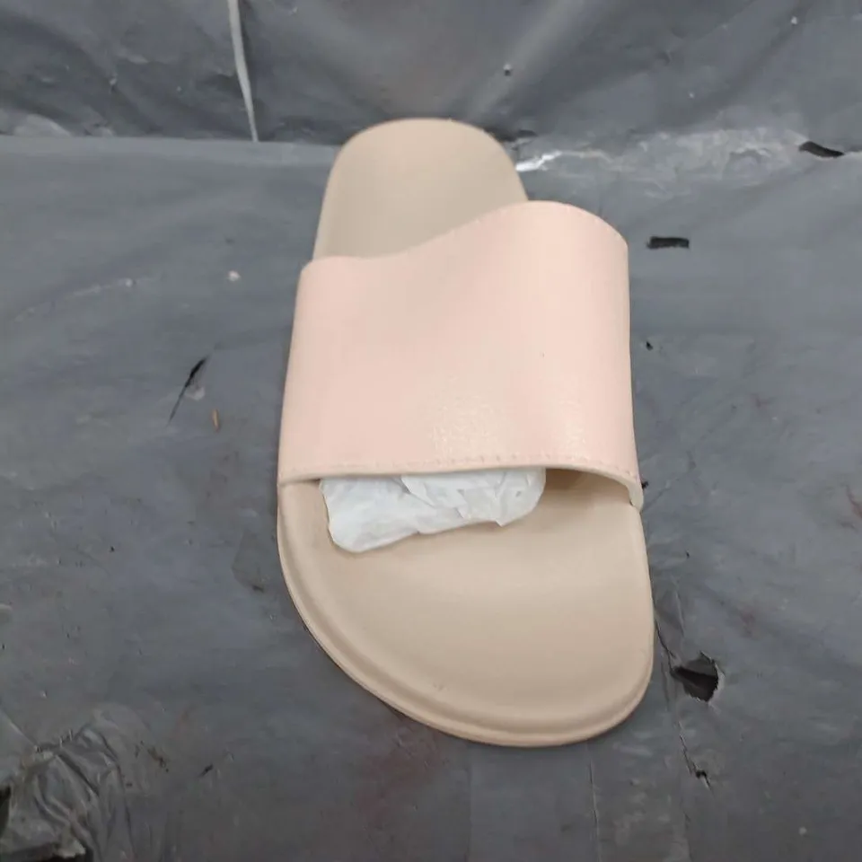 APPROXIMATELY 12 A SLIP ON SLIDERS IN PINK IN VARIOUS SIZES
