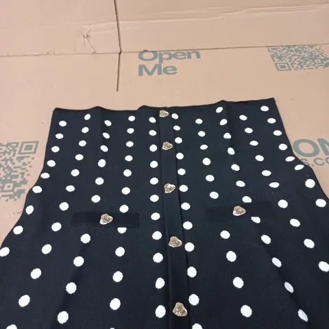 NEXT NAVY POLKA DOT TOP WITH GOLD HEART BUTTONS – UK XL