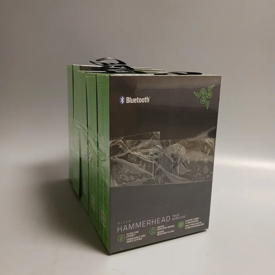 LOT OF 5 SEALED RAZER HAMMERHEAD TRUE WIRELESS HEADPHONES IN BLACK AND GREEN