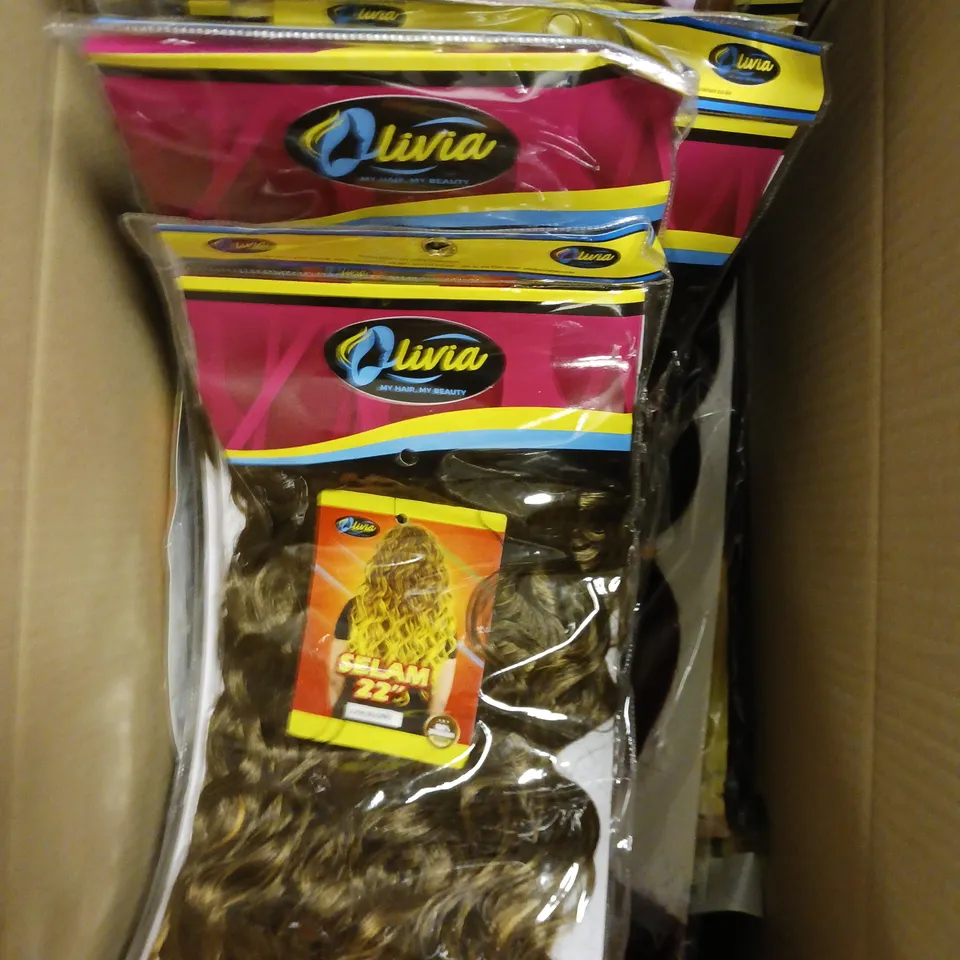 APPROXIMATELY 20 SEALED OLIVIA HAIR PIECES IN ASSORTED COLOURS