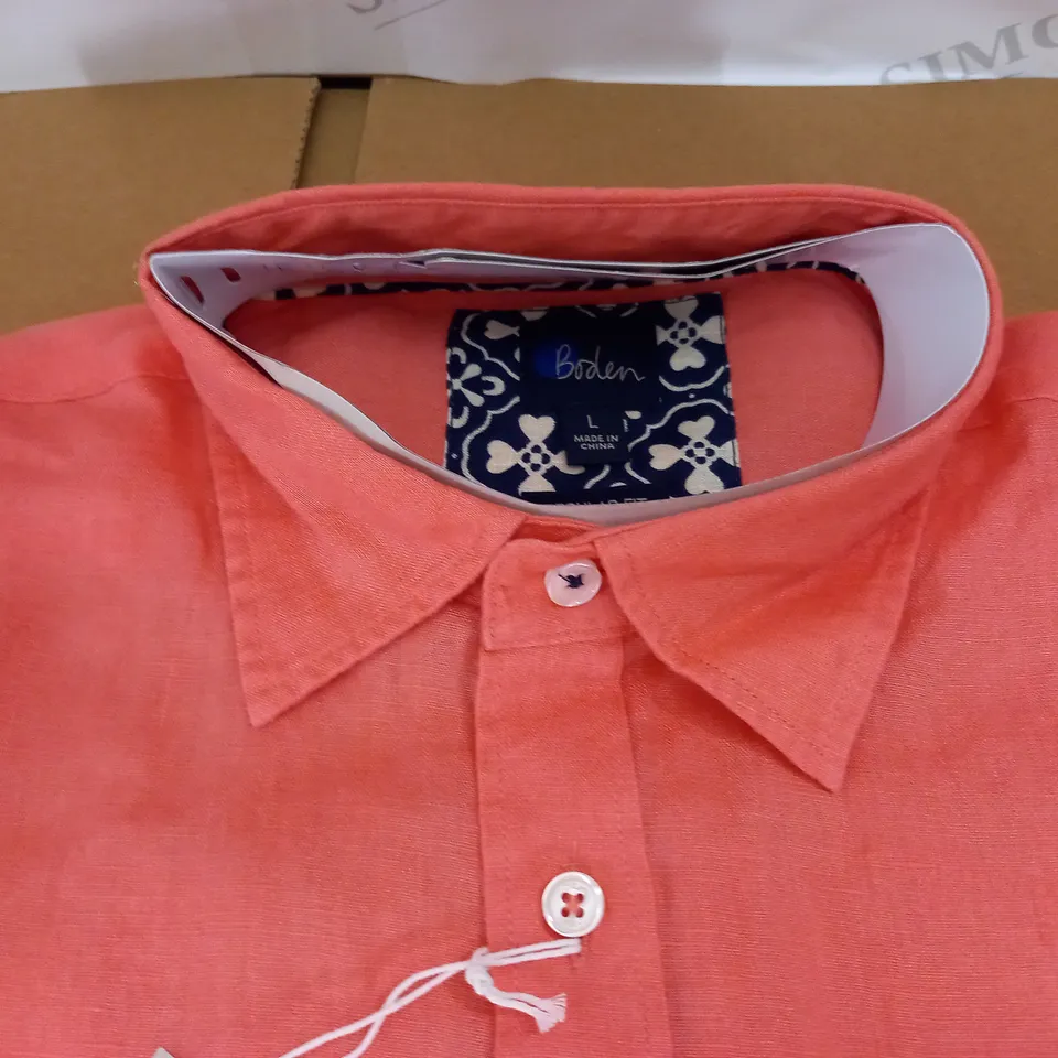 BODEN LONG SLEEVE SHIRT IN PINK - L