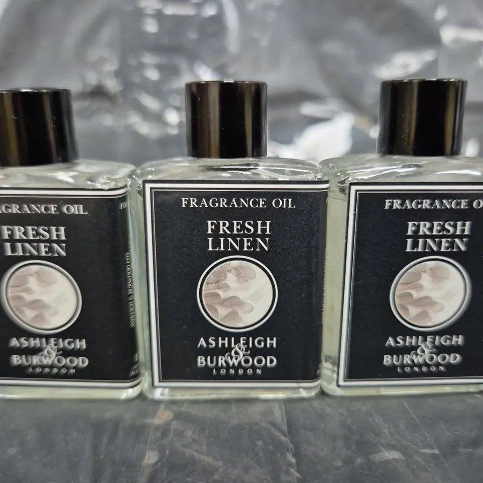 BOX OF APPROXIMATELY 10 ASHLEIGH & BURWOOD FRESH LINEN FRAGRANCE OIL