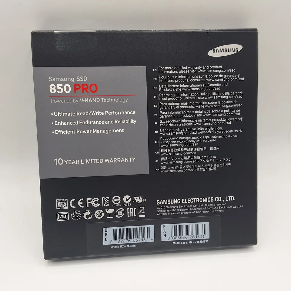 SEALED SAMSUNG 256GB SSD 850 PRO - MZ-7KE256