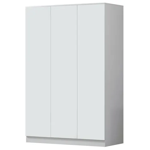 BOXED CARLTON 3 DOOR WARDROBE - SOFT-CLOSE HINGED DOORS WITH HANDLESS PUSH-TO-OPEN FEATURE - WHITE (3 BOXES)