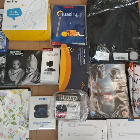 LARGE QUANTITY OF ASSORTED ITEMS TO INCLUDE STAR WARS FOR PS5, WIRELESS EARPHONES AND HP PRINTER INK