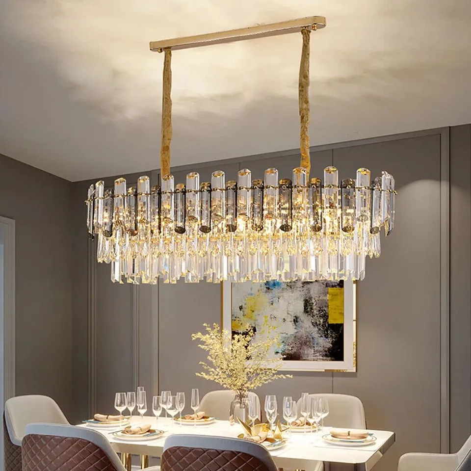 BOXED AAKIF 8-LIGHT CRYSTAL CHANDELIER 