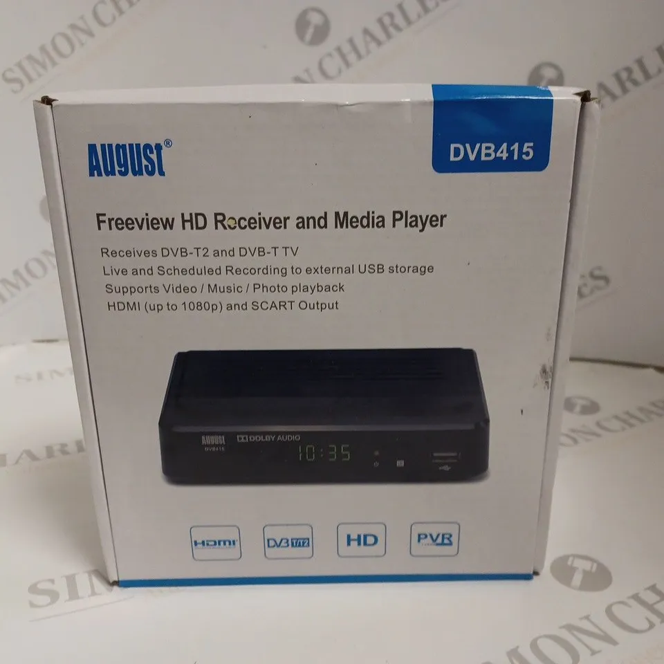AUGUST DVB415 FREEVIEW HD RECEIVER AND MEDIA PLAYER