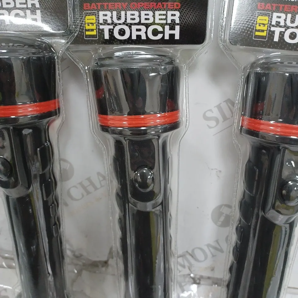 LOT OF 6 LLOYTRON BATTERY OPERATED LED RUBBER TORCHES