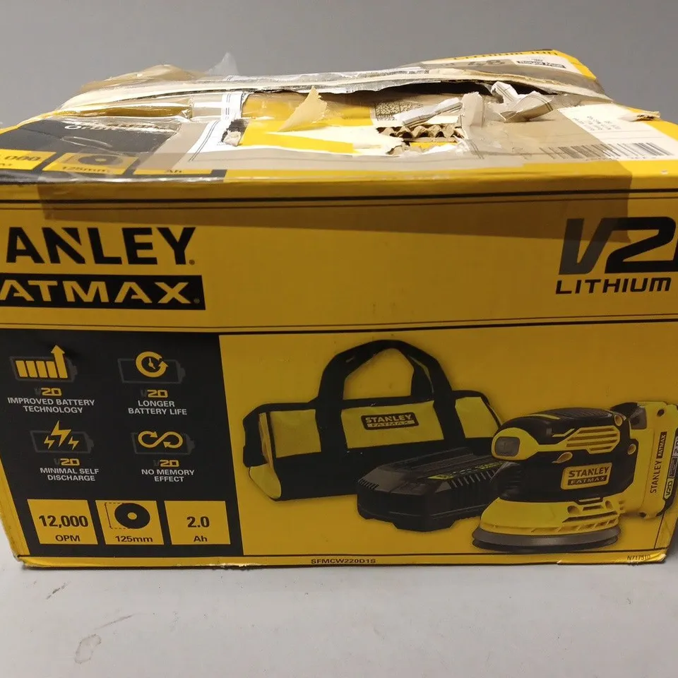 BOXED STANLEY FATMAX V20 18V RANDOM ORBITAL SANDER SFMCW220D1S-GB RRP £119