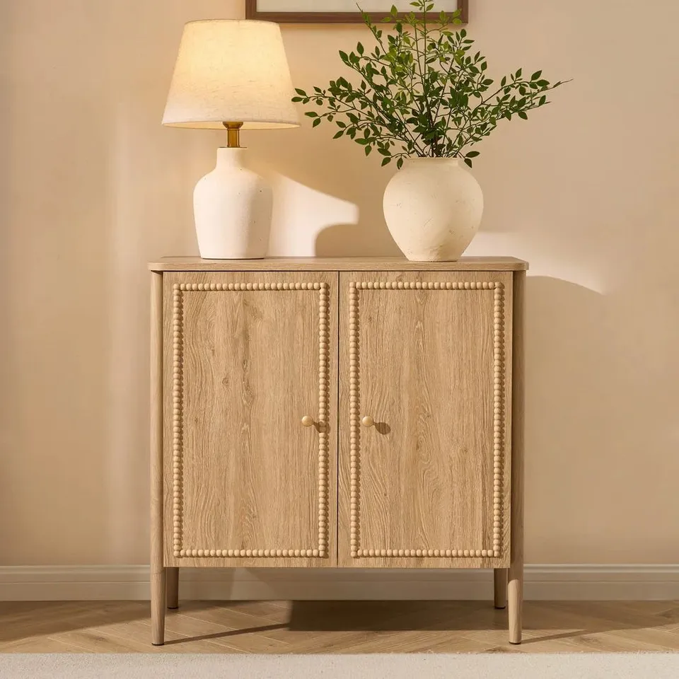 BOXED DUSK POSY 2 DOOR SIDEBOARD - LIGHT WOOD (1 BOX)