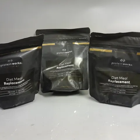 3 X SEALED PROTEIN WORKS DIET MEAL REPLACEMENTS - 3 X 210G - CHOCOLATE, VANILLA & CARAMEL 