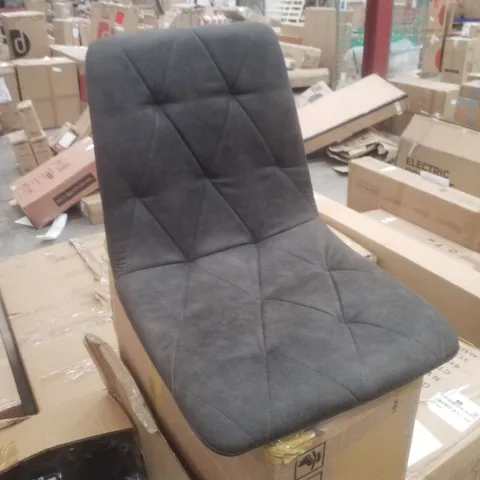 BOXED SET OF 6 GREY FABRIC DINING CHAIRS