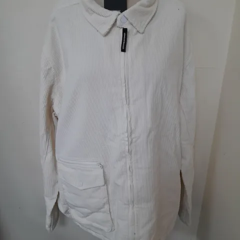 WEEKEND OFFENDER VINNIE CORD COAT IN WINTER WHITE - 3XL