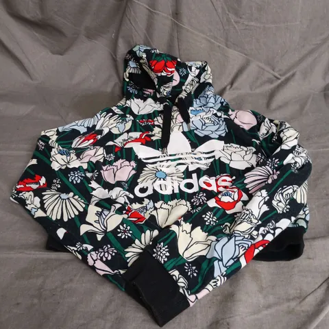 ADIDAS CROPPED HOODIE IN MULTI FLORAL SIZE 8