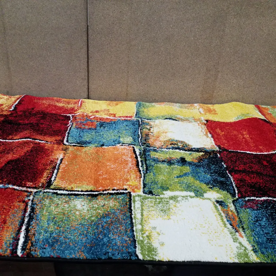 BRAND NEW PACO HOME CANVAS 110 AREA RUG IN MULTICOLOURED (80X150CM)