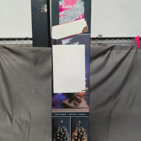 BOXED UNBRANDED FESTIVE 60CM LIT BERRY & CONE TREE