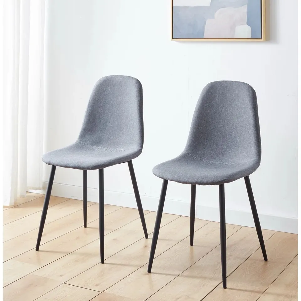 BOXED CULLOMPTON DINING CHAIR WITH BEIGE FABRIC AND BLACK LEGS (SET OF 2) (1 BOX)