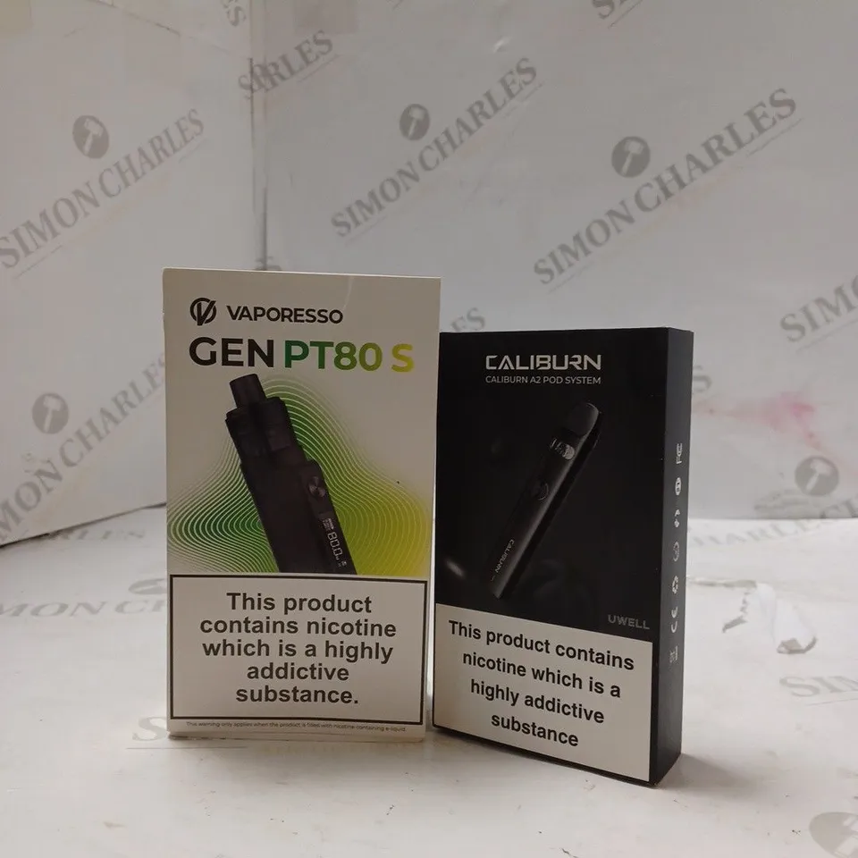 LOT OF TWO TO INCLUDE VAPORESSO GEN PT80 S AND CALIBURN A2 POD SYSTEM