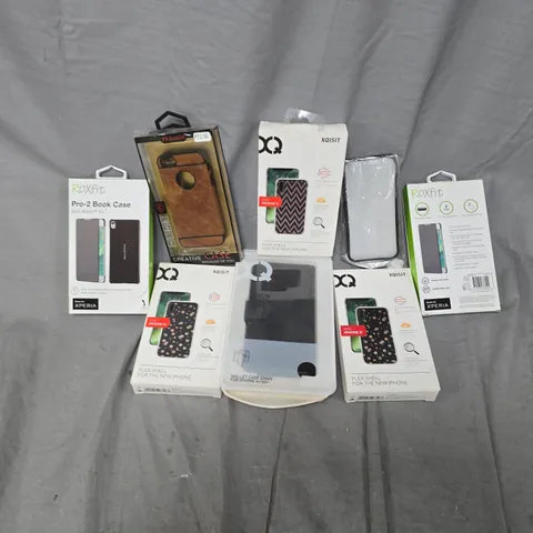 APPROXIMATELY 50 ASSORTED PHONE CASES FROM VARIOUS BRANDS AND IN VARIOUS STYLES FOR PHONES SUCH AS IPHONE X, XPERIA XA, PTI/5G, IPHONE 6+, ETC - COLLECTION ONLY