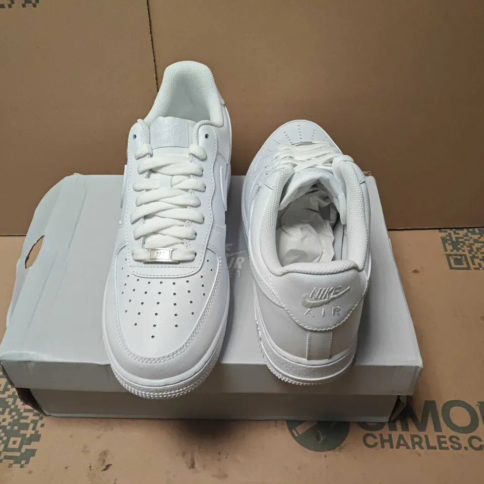 NIKE AIR FORCE 1 '07 WHITE/WHITE SNEAKERS – UK 8 (EU 42.5, US 9)
