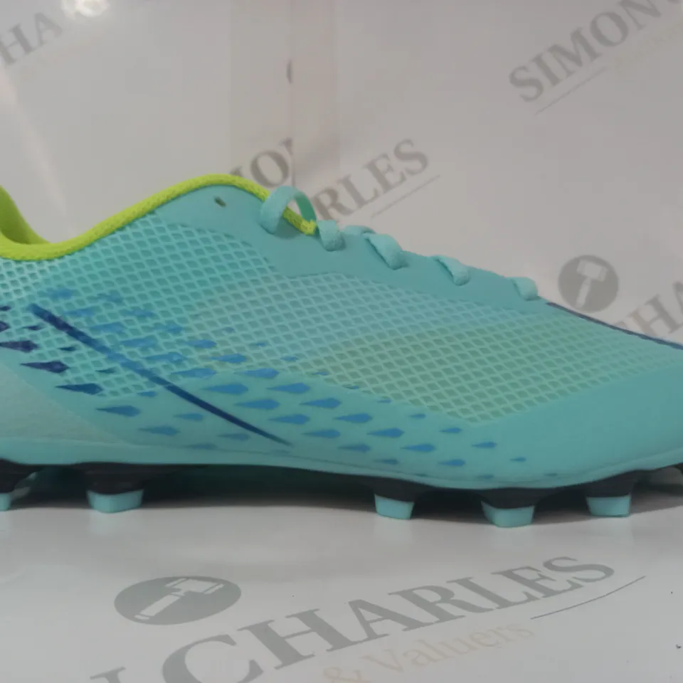 BOXED PAIR OF ADIDAS X SPEEDPORTAL 4 FOOTBALL BOOTS IN AQUA/BLUE/GREEN UK SIZE 9