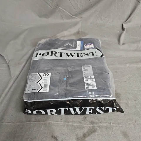 PORTWEST WX3 TROUSERS IN METAL GREY WITH KNEEPADS SIZE 46" REGULAR
