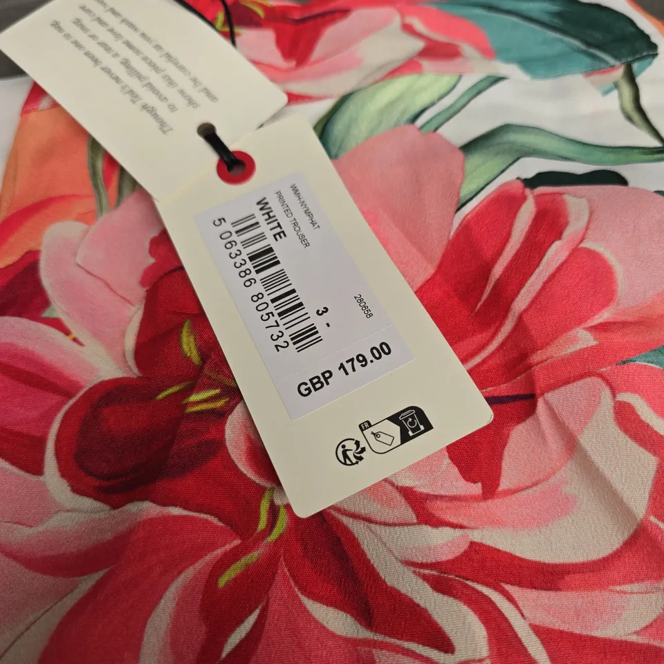 TED BAKER PRINTED TROUSERS - SIZE 3