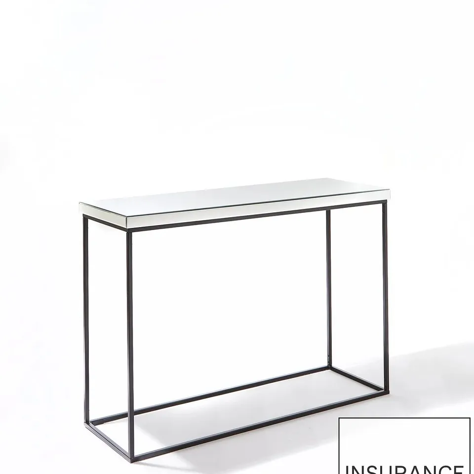 BOXED ANYA MIRRORED CONSOLE TABLE IN SILVER - COLLECTION ONLY