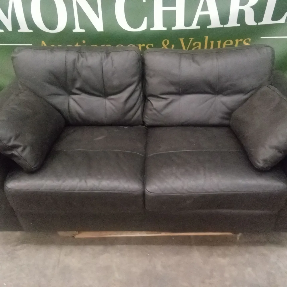 ARDEN ITALIAN LEATHER 3 SEATER SOFA - BLACK RRP £1299