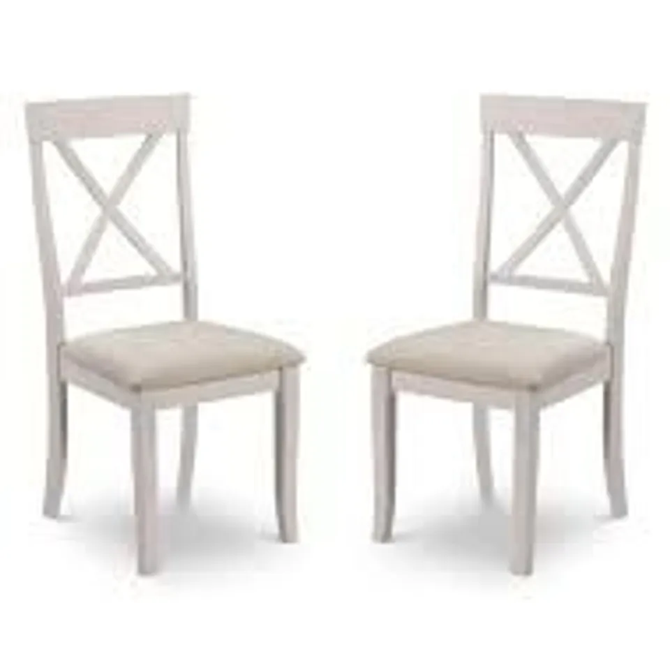 BOXED SET OF 2 JULIAN BOWEN DAVENPORT DINING CHAIRS - ELEPHANT GREY (1 BOX)