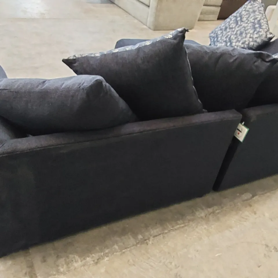 DESIGNER CORNER SOFA IN NAVY FABRIC