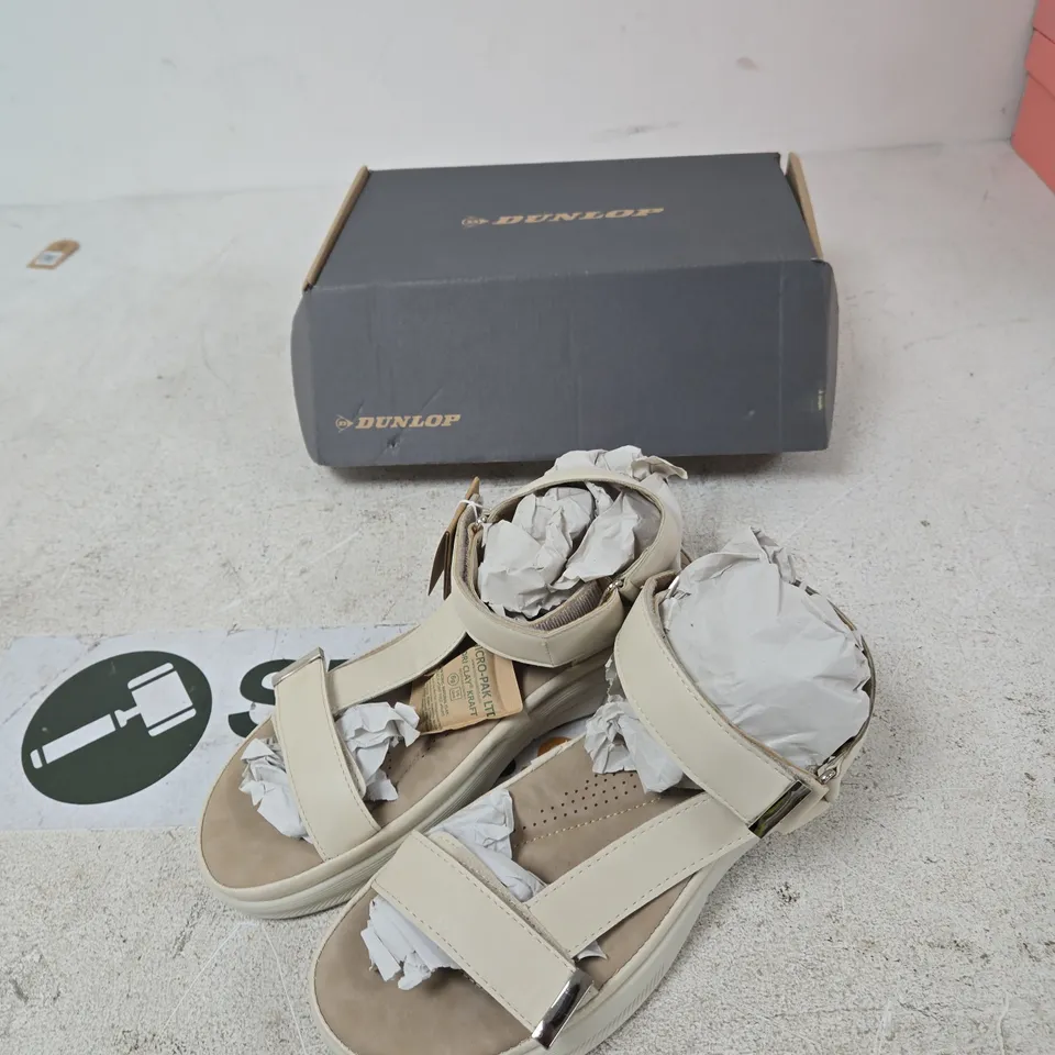 DUNLOP SERAFINA BONE WHITE SANDALS – UK 8
