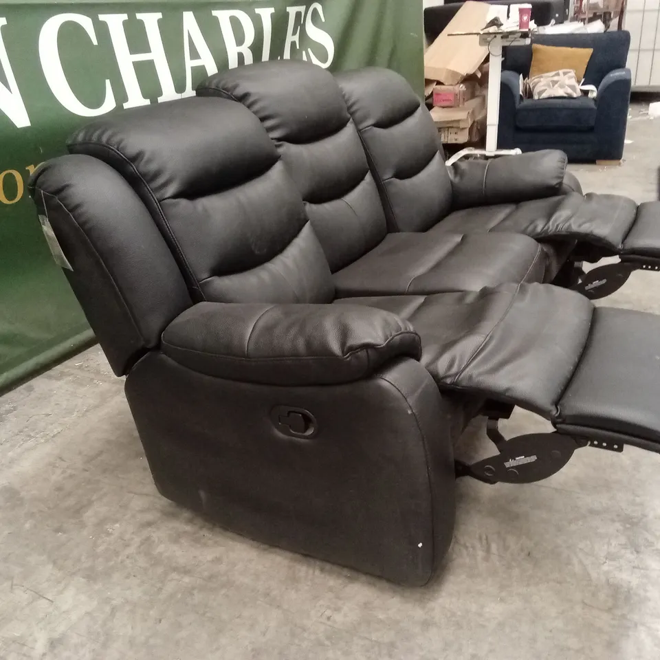 ROTHBURY LUXURY FAUX LEATHER HIGH BACK 3 SEATER MANUAL RECLINER SOFA RRP £729