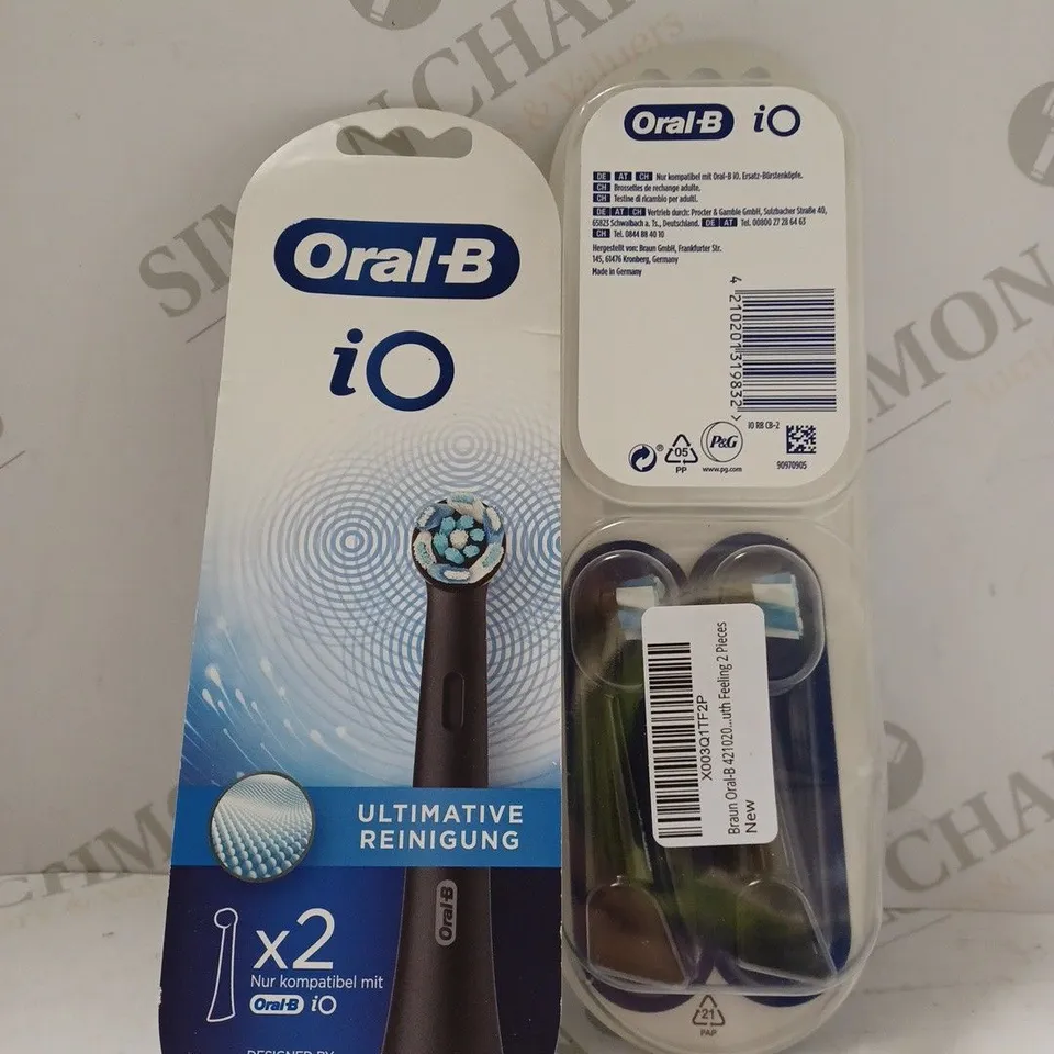 SET OF 5 BRAUN ORAL-B IO BLACK ULTIMATE CLEANING TOOTHBRUSH HEADS 2 PIECES