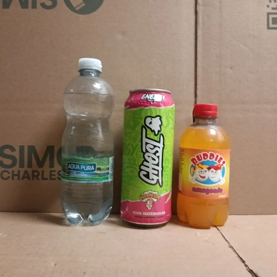 APPROXIMATELY 10 ASSORTED FOOD AND DRINK ITEMS TO INCLUDE BUDDIES, GHOST, ETC