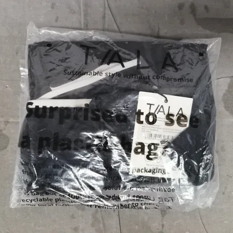 T/ALA DAYFLEX CONTRAST TRIM WRAP HIGH WAISTED FLARED YOGA PANTS IN BLACK SIZE SMALL