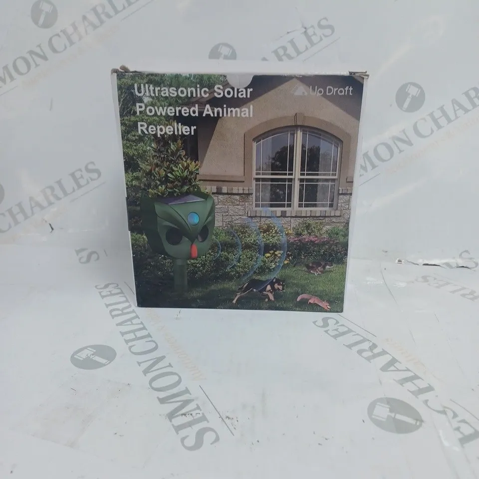 BOXED UP DRAFT ULTRASONIC SOLAR POWERED ANIMAL REPELLER 