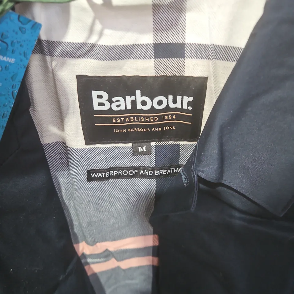 BARBOUR NAVY WATERPROOF JACKET – SIZE M (MEN'S)