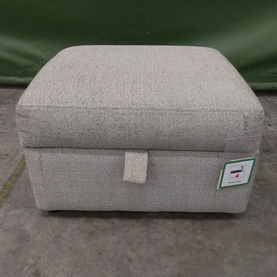 DESIGNER FABRIC UPHOLSTERED STORAGE FOOTSTOOL 