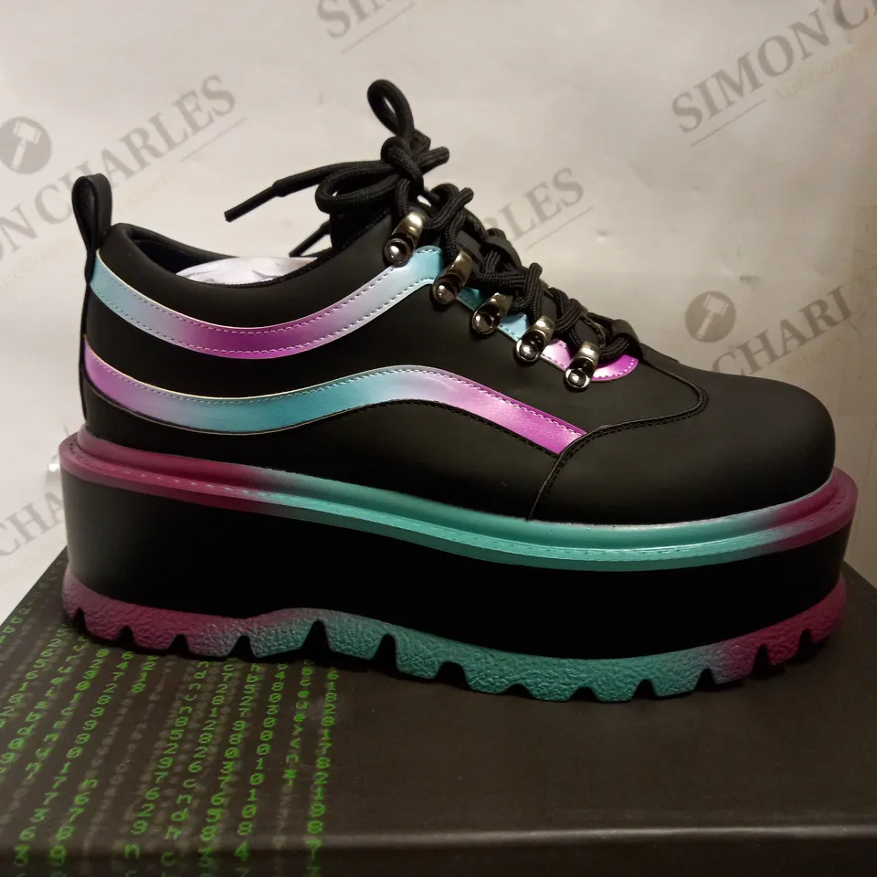 KOI VEGAN ORBITAL CYBER PLATFORM TRAINERS - BLACK SIZE 5