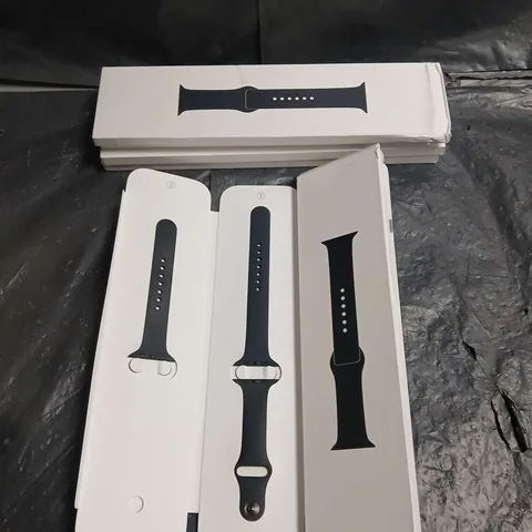 LOT OF 5 APPLE WATCH SPORT BANDS IN MIDNIGHT - ASSORTED SIZES