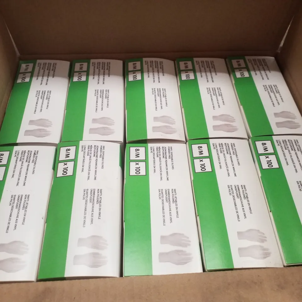 PALLET CONTAINING APPROXIMATELY 700 INTCO VINYL GLOVES 100PK MEDIUM