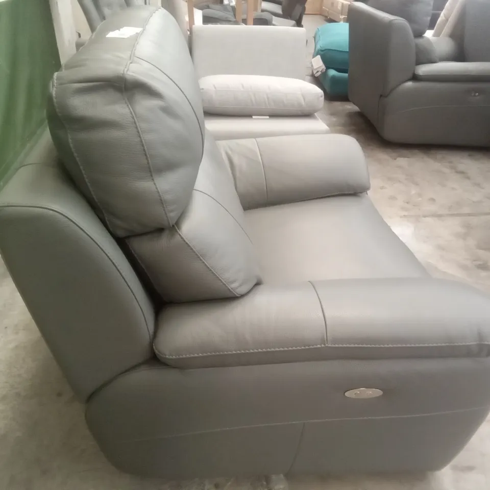 QUALITY ITALIAN DESIGNER PATRIZIO SMALL ARMS ELECTRIC RECLINER CHAIRS - ANTHRACITE GREY LEATHER