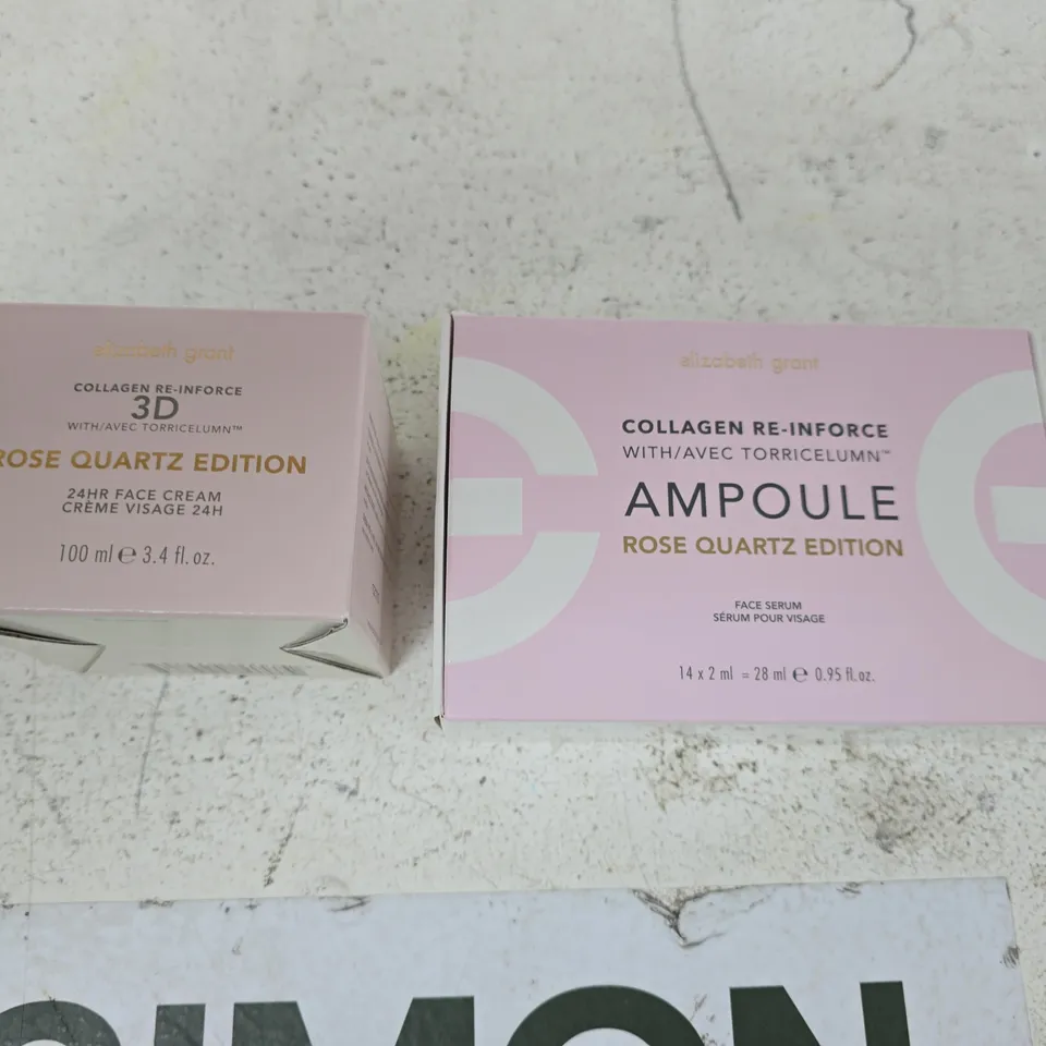 ELIZABETH GRANT COLLAGEN RE-INFORCE 3D ROSE QUARTZ EDITION AMPOULE (14 X 2 ML) & ROSE QUARTZ EDITION FACE CREAM 100 ML