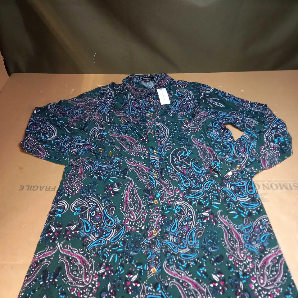 KAREN MILLEN PAISLEY EFFECT LONG SLEEVE DRESS SIZE 8