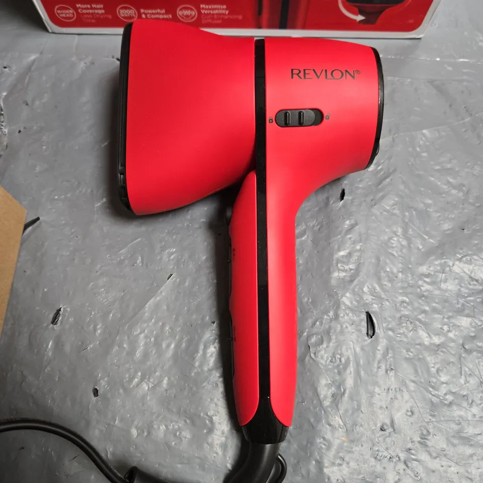 REVLON AIRFLOW CONTROL HAIR DRYER WITH ROTATING BUILT-IN CONCENTRATOR – RED