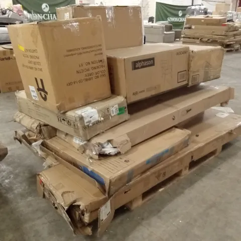 PALLET OF ASSORTED INCOMPLETE FURNITURE PARTS AND PIECES